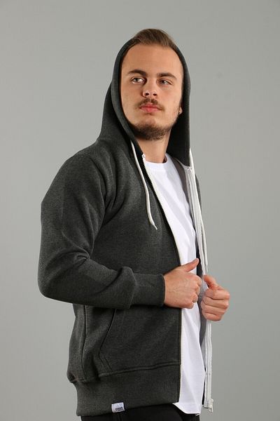 AMAZING CRASH Ανθρακί Unisex Φούτερ με κουκούλα με τρία κλωστές Basic