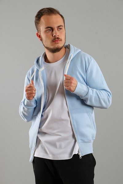 AMAZING CRASH Baby Blue Unisex Φούτερ με κουκούλα τριών κλωστών Basic