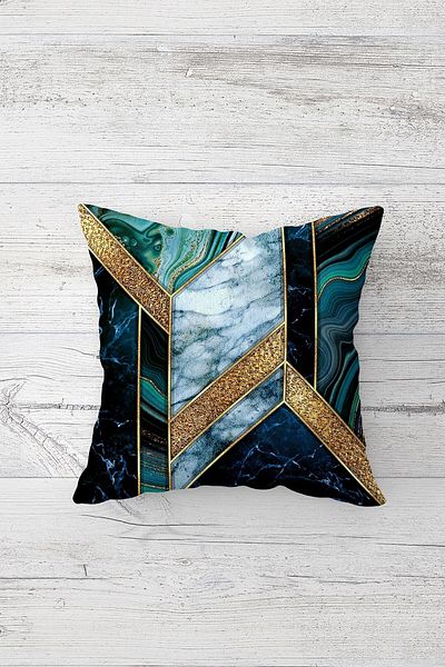 on the clouds Gold Geometric Shaped One Side Printed Hidden Zipper Pillowcase Throw Pillow Sofa Pillow Case