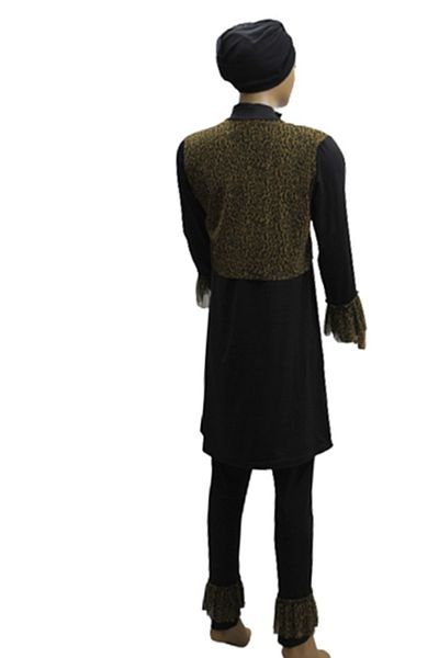 eflin Women's Clothing Leopard Print Full Covered Hijab Swimsuit Large Size