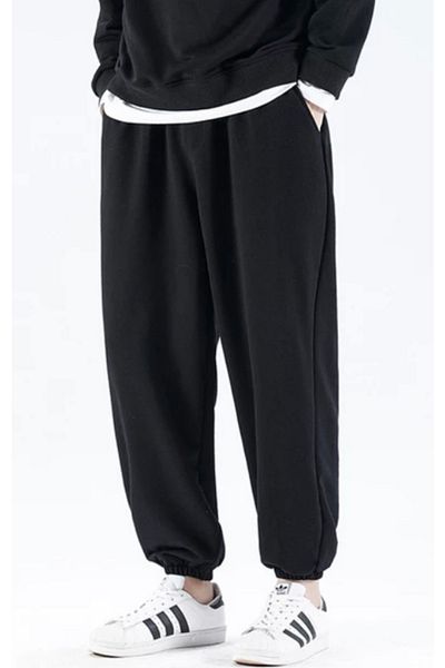 BSBSPOR Ανδρικό μαύρο oversize αθλητικό παντελόνι Joggers
