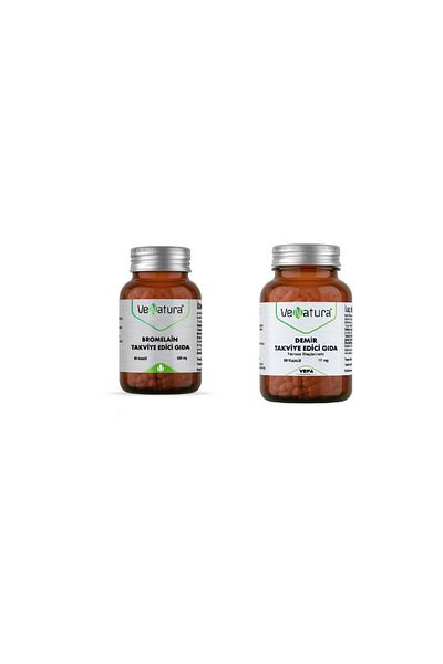 VeNatura Bromelain 500 Mg 60 Capsules +Iron For Adults (17 Mg) 90 Capsules