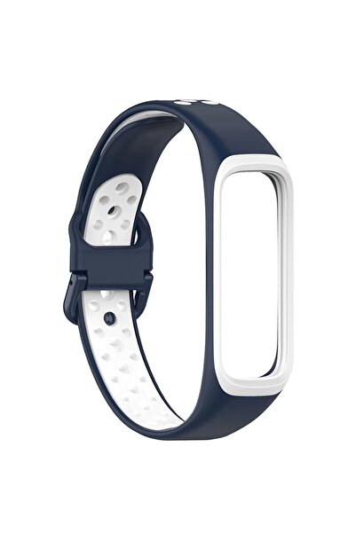 Ekoodukkan Galaxy Fit 2 Uyumlu Akıllı Bileklik Delikli Çift Renkli Kordon Kayış (sm-r220)