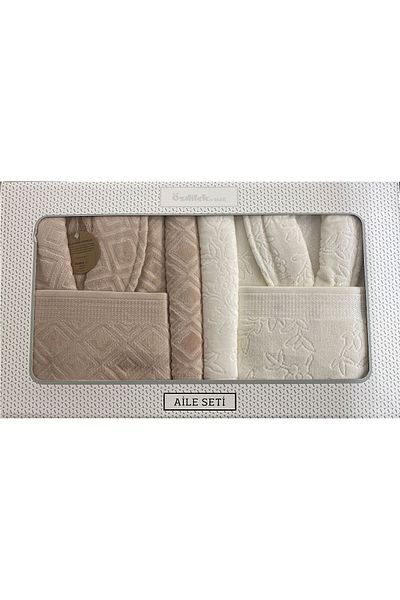 Özdilek Οικογενειακό Σετ Μπουρνούζι Pastoral Cream Beige