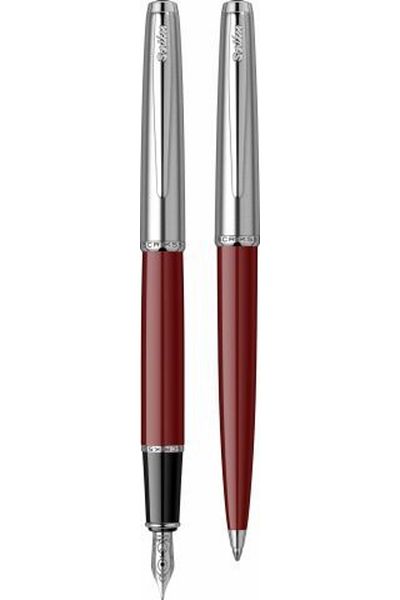 Scrikss Metropolis Fountain & Ballpoint Pen Set Burgundy 78