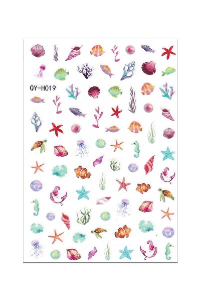 BP Tattoo Deniz Figürleri Kadın Tırnak Dövme Nail Art Sticker