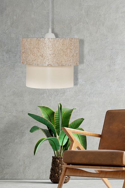 EvLight Deko Pasta 25 Piece White Pendant Lamp Chandelier with Gold String