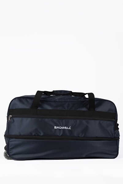 BAGWELL Büyük Boy Tekerlekli Lacivert Körüklü Seyahat Valizi