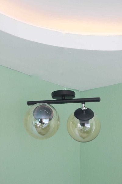 Uçar Black Bal Glop Glass 2-Piece Chandelier