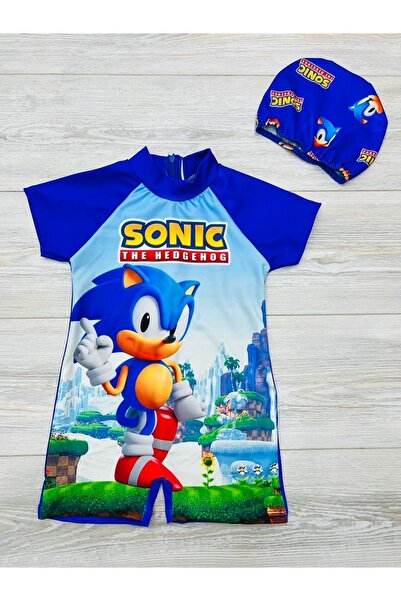 pistyle ملابس سباحة للأولاد بنمط سونيك لكامل الجسم متضمنة