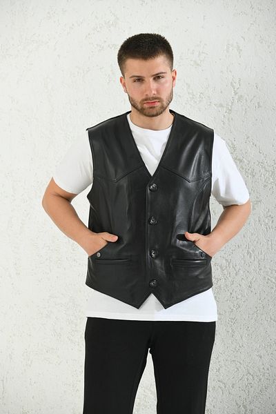 Weskam Men's Genuine Leather Vest
