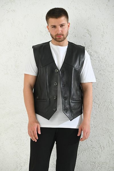 Weskam Men's Genuine Leather Vest