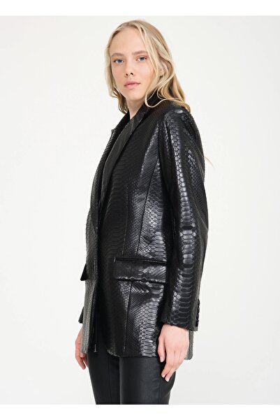 janbely Deri Blazer Ceket