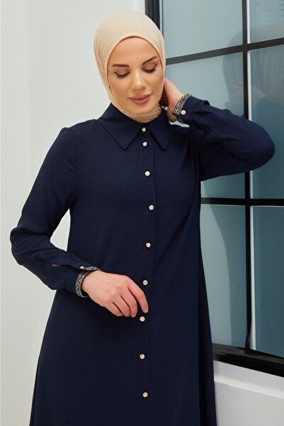 Wazze Kolu Taş Detaylı Tunik