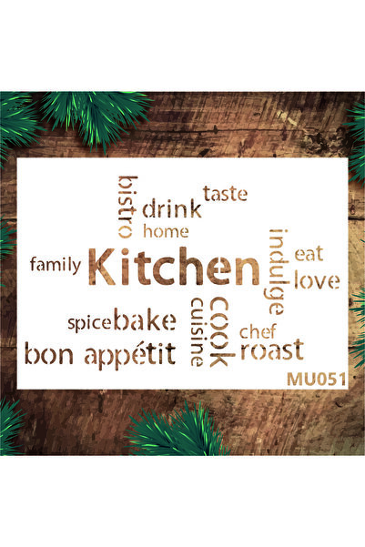 STENCİLTASARIM Stencil Tasarım Mu051 Kitchen- Dekoratif Duvar, Fayans Ve Eşya...