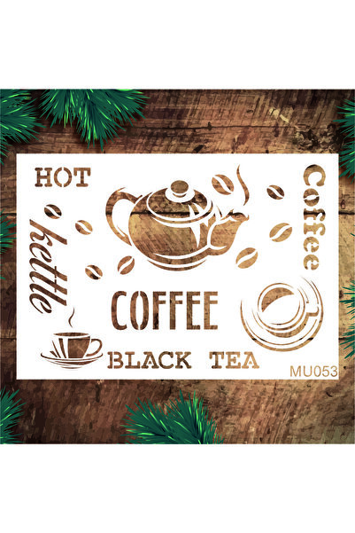 STENCİLTASARIM Stencil Tasarım Mu053 Coffee- Dekoratif Duvar, Fayans Ve Eşya ...