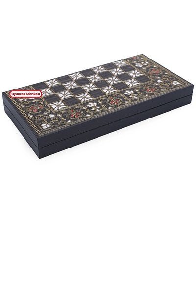 Miajima Indian Embroidered Mother of Pearl Backgammon Set Large Size