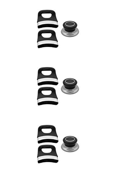 Butikdekor Siyah Tencere Tava Kulp Seti 3'lü Set Sap Kulp Tutamak Seti Tencere Sapı (3 ADET SET)