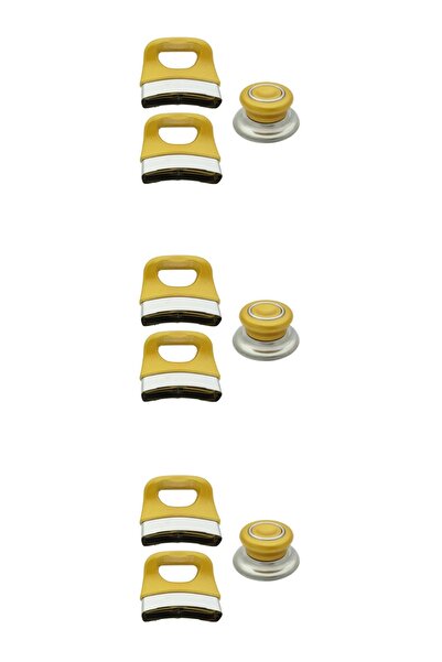 Butikdekor Sarı Tencere Tava Kulp Seti 3'lü Set Sap Kulp Tutamak Seti Tencere...