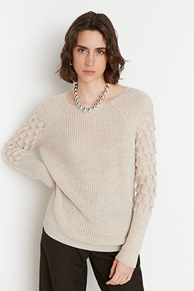 Trendyol Collection Πλεκτό πουλόβερ με πέτρα με λαιμόκοψη TWOAW20KZ0130