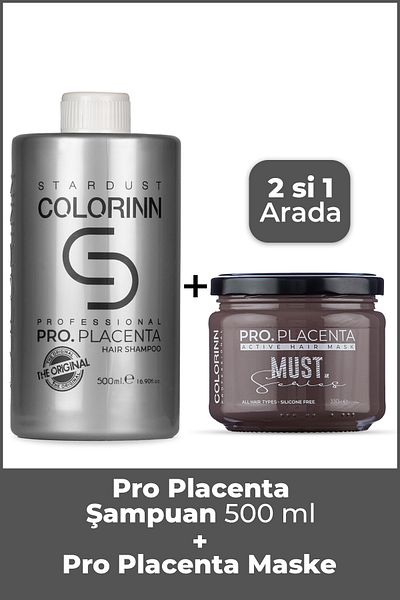 Colorinn Placenta Shampoo (500ml)+Mask(330ml) Set of 2