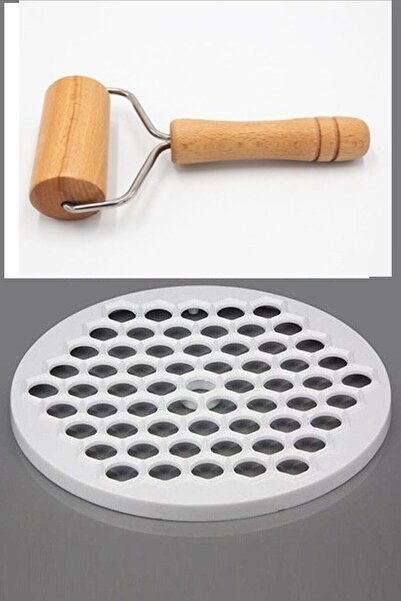 naque Hamur Seti 2 Parça Rulo Hamur Merdane Pratik Mantı Yapma Kalıbı Petek