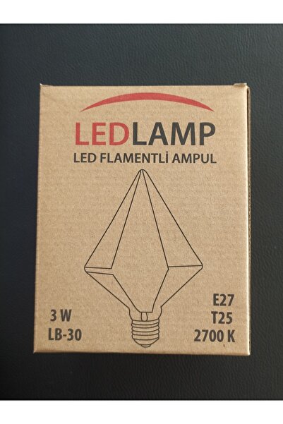 Ledim 3 Watt Piramit 2700 Kelvin E-27 Rustik Dekoratif Led Ampul