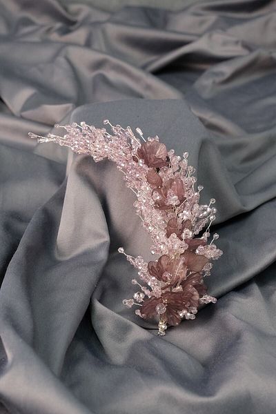 Hobigram إكسسوار العروس Lila Bergen Flower Beaded Bridal Henna Crown – إكسسوارات شعر أخرى، تصميم أنيق
