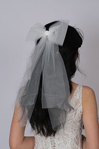 Hobigram Bridal Hair Accessory Off White Plain Bow Model Buckle Bridal Hair Accessory – Other Hair Accessories