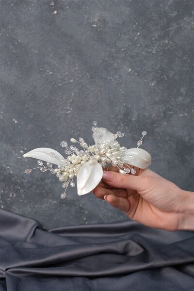 Hobigram Women's Accessory Transparent Mira Leaf Motif Comb Buckle Bridal Hair Accessory – Other Hair Accessories –