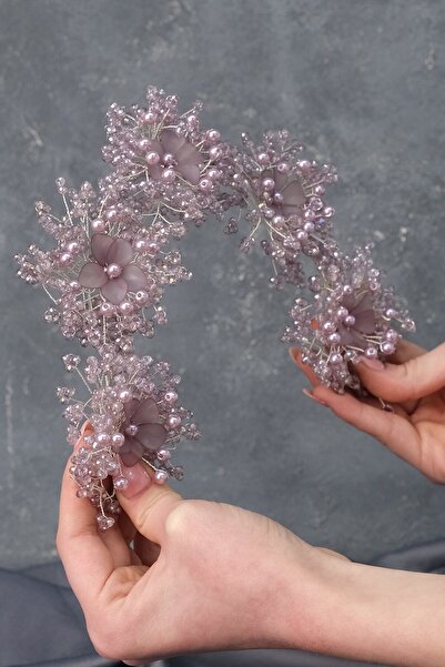 Hobigram Hair Accessory Lilac Simay Flower Motif Bridal Tiara and Hair Turban Accessory – Other Hair Accessories