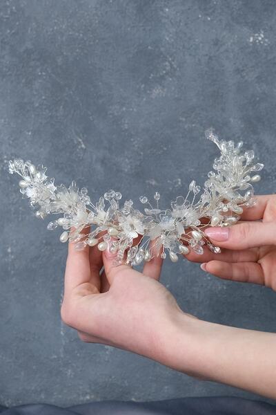 Hobigram Γυναικείο αξεσουάρ Τουλίπα με αμύγδαλο και πέρλες Ειδικού σχεδιασμού Αξεσουάρ για τα μαλλιά και το τουρμπάνι της νύφης – Άλλα αξεσουάρ μαλλιών