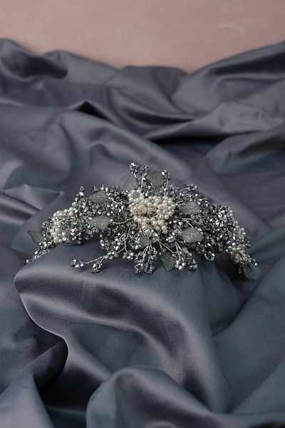 Hobigram إكسسوار شعر العروس Azra Pearl Beaded Bridal Henna Crown إكسسوار شعر – إكسسوارات شعر أخرى – أخرى
