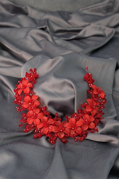 Hobigram Women's Accessory Red Nida Flower Enamel Bridal Crown Hair and Turban Accessory – Other Hair Accessories