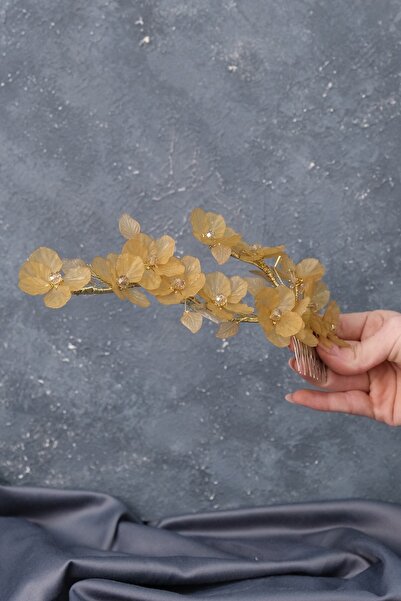 Hobigram Bridal Hair Accessory Honey Color Tuana Floral Special Design Bridal Henna Tiara – Other Hair Accessories –