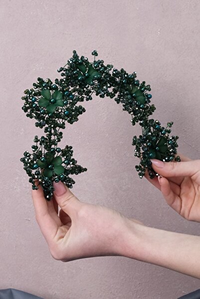 Hobigram Accesoriu pentru păr Motiv floral verde Simay Coroană de mireasă și accesoriu pentru turban pentru păr – Alte accesorii pentru păr