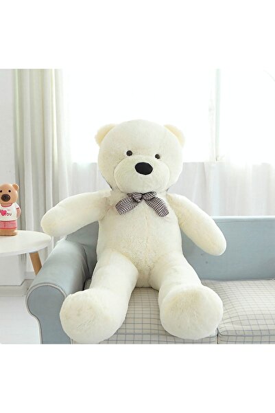 Kuki's Spielzeug دب قطيفة أبيض كبير مقاس 140 سم