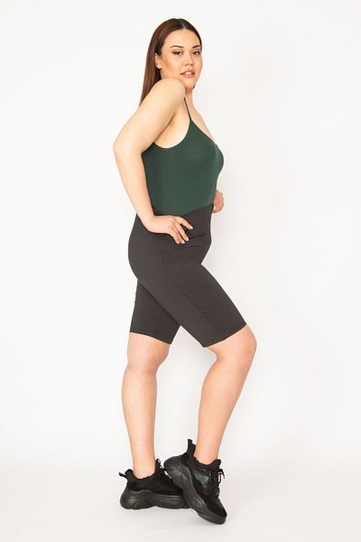 Şans Plus Size Leggings - Black - Normal Waist
