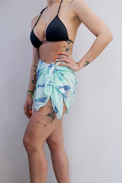 pistore Rochie de plajă pentru femei, albastru pastel, cu modele, sezon nou