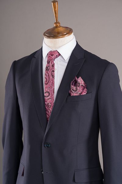 Sarar Interview Dark Navy Slim Fit Suit