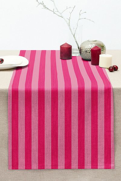 Realhomes Victoria Pink Modern Design Digital Printed Stitched Raschel Knitted Runner