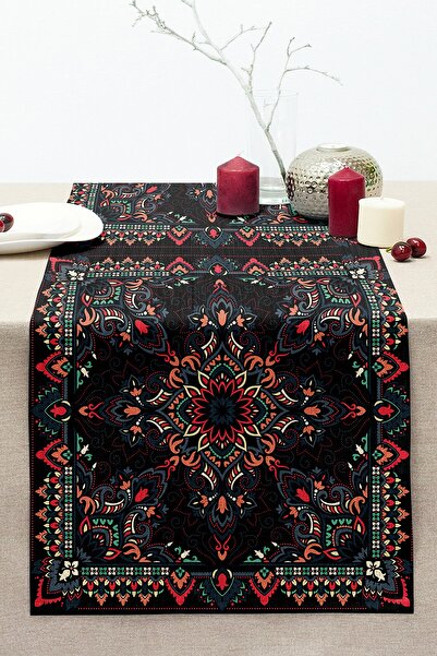 Realhomes Etnik Kilim Desenli Özel Tasarım Dijital Baskılı Modern Dikişli Raş...