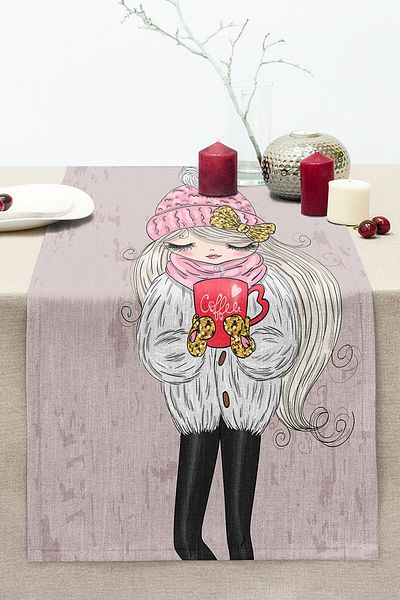 Realhomes Fashion Girl Digital Printed Modern Stitched Raschel Knitted Runner