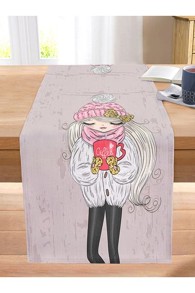 Realhomes Fashion Girl Digital Printed Modern Stitched Raschel Knitted Runner