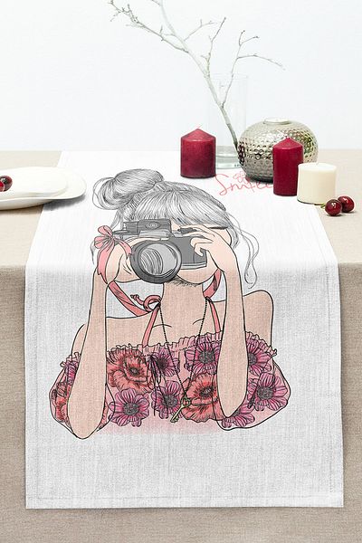 Realhomes Fashion Girl Digital Printed Modern Stitched Raschel Knitted Runner