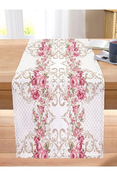 Realhomes Soft Red Rose Motif Special Design Decorative Stitched Raschel Knitted Runner