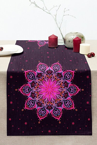 Realhomes Ružičasti neon mandala uzorak, dekorativni prošiveni rašel pleteni ...