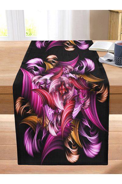 Realhomes Colorful Abstract Patterned Special Design Digital Printed Modern Stitched Raschel Knitted Runner