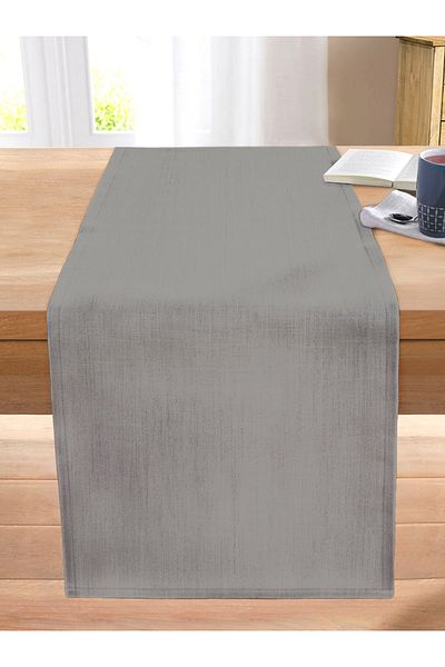Realhomes Gray Digital Printed Decorative Stitched Raschel Knitted Runner