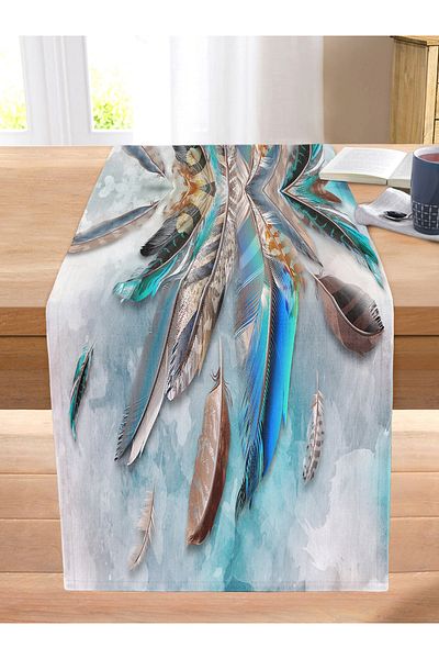 Realhomes Modern Stitched Raschel Knitted Runner with Feather Design